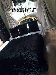 black crushed velvet bedspread runner