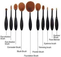 coverbrown oval makeup brushes