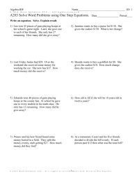 A203 Solve Word Problems Using One Step