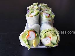 spring rolls with surimi crab sticks