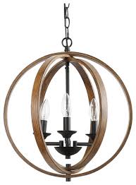 Easy diy orb hanging light pendant diy hanging light. 3 Light Farmhouse Orb Hanging Light Faux Wood Black Finish Chandeliers Transitional Chandeliers By Lnc