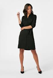 Belted Shirt Dress In Black Get Great Deals At Justfab