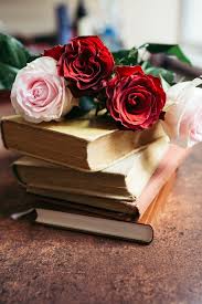 roses flowers petals bouquet books