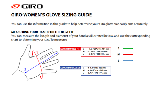 Giro Women S Glove Size Chart Images Gloves And