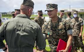 marine honored on okinawa for helping