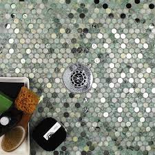Marble Glass Tile Tile Bathroom Penny