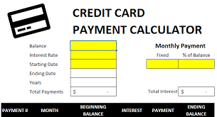 credit card payment calculator template