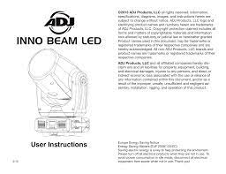 inno beam led user manual prosound