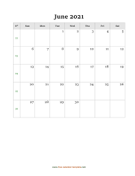 Free june 2021 calendar printable, week starts on sunday, us letter format (horizontal layout), one month per page, 12 pages.available in docx (ms word), pdf (adobe reader pdf) and jpg. 2021 June Calendar Blank Vertical Template Free Calendar Template Com