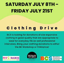 clothing drive in partnership with