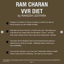 Ram Charans Vinaya Vidheya Rama Body Transformation Diet
