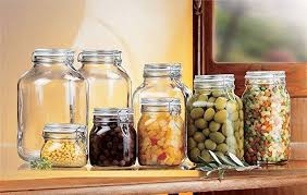 crystal clear glass food storage jars