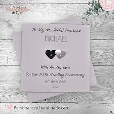 personalised silver 25th wedding