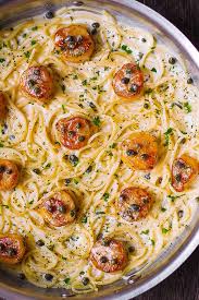We would rather stay home, make this cozy white wine shrimp pasta and have a nice dessert along with some wine. Scallop Spaghetti In White Wine Sauce Julia S Album