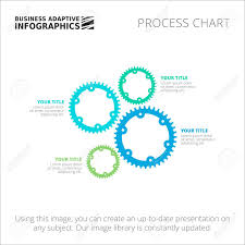 Editable Infographic Template Of Process Gear Wheel Chart Blue