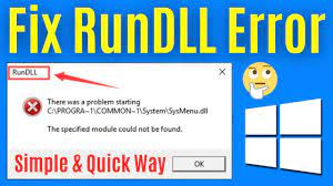 how to fix rundll error in windows 10 8