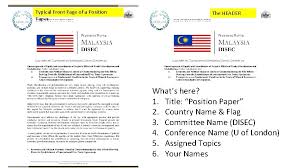 (see the example position papers at the end of this guide for an illustration of the introductory paragraph.) • for the remainder of the paper, address • submit your position paper in pdf format, following the naming convention of committee_country (committee_country_week for the new york. My First Mun Training Conference Oct 13 2019
