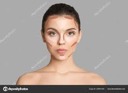 woman makeup contouring map grey