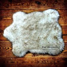 clic bear skin rug faux fur white
