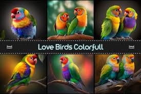 love birds colorfull background graphic