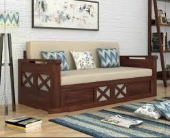 teak wood 3 seater sofa bed wooden