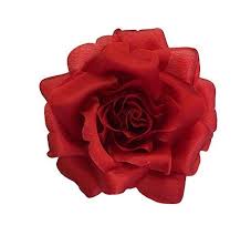 Red Rose Fabric Flower Brooch