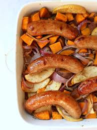 I put it together one day (quickly) and now it's one of my favorites. Chicken Sausage Sweet Potato Bake Easy Dinner Recipe