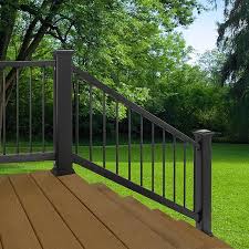 We offer aluminum and wooden deck balusters. Trex Enhance 6 Ft X 2 75 In X 36 In Charcoal Black Composite Deck Stair Rail Kit Round Balusters Included Assembly Required In The Deck Railing Department At Lowes Com