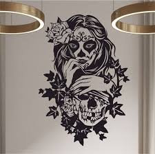 Tattoo Lady And Skull Wall Art Sticker