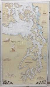 Seattle Puget Sound San Juan Islands Vtg 1989 Sobay Chart
