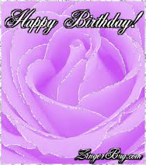 purple glitter happy birthday rose
