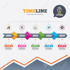 Timeline Infographic With Arrows Natural Bio Food Icons Halal