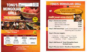 menu tong s mongolian grill in
