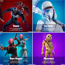 Fortnite officially announces the venom super series tournament along with the details for the $1 million super cup tournament details. Leaked Fortnite Skins And Cosmetics Patch V14 60 Nifey
