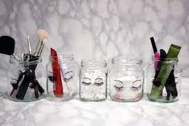 diy sharpie make up storage jars