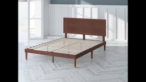 deluxe mid century wood platform bed w