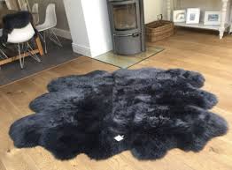 charcoal grey large six sheepskin rug