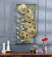 Golden Iron Metal Wall Decor Flowers In