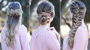 For example, a half up half down prom hairstyle with teased roots will flatter round. 3 Prom Hairstyles Updo Cute Girls Hairstyles Youtube