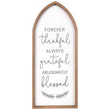 Forever Thankful Arched Wood Wall Decor