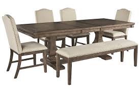 Are you involved in one of the ultramodern dining inhabit furniture? Johnelle Dining Table And 4 Chairs And Bench Set Ashley Furniture Homestore