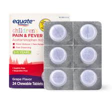 Equate Childrens Acetaminophen Chewable Grape Tablets 160