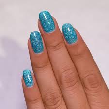 ocean blue holographic jelly nail polish