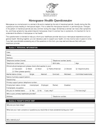 Menopause Health Questionnaire