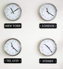 Diy Time Zone Wall Clock Display