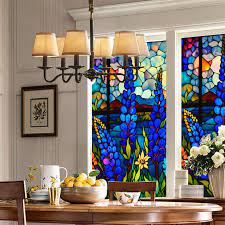 Retro Fl Stained Glass Window