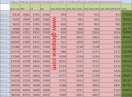 Chart Of Salary Of Newly Appointed Employee In 2019 20