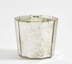 Faceted Mercury Glass Votive Holders