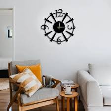Blue Golden Big Size Wall Clock For