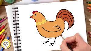 Hướng dẫn cách vẽ CON GÀ TRỐNG, tô màu CON GÀ TRỐNG - How to raw a Rooster  - YouTube